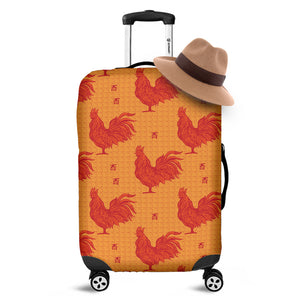 Chinese Rooster Pattern Print Luggage Cover