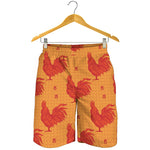 Chinese Rooster Pattern Print Men's Shorts