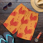Chinese Rooster Pattern Print Men's Shorts