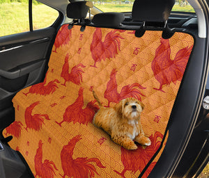 Chinese Rooster Pattern Print Pet Car Back Seat Cover