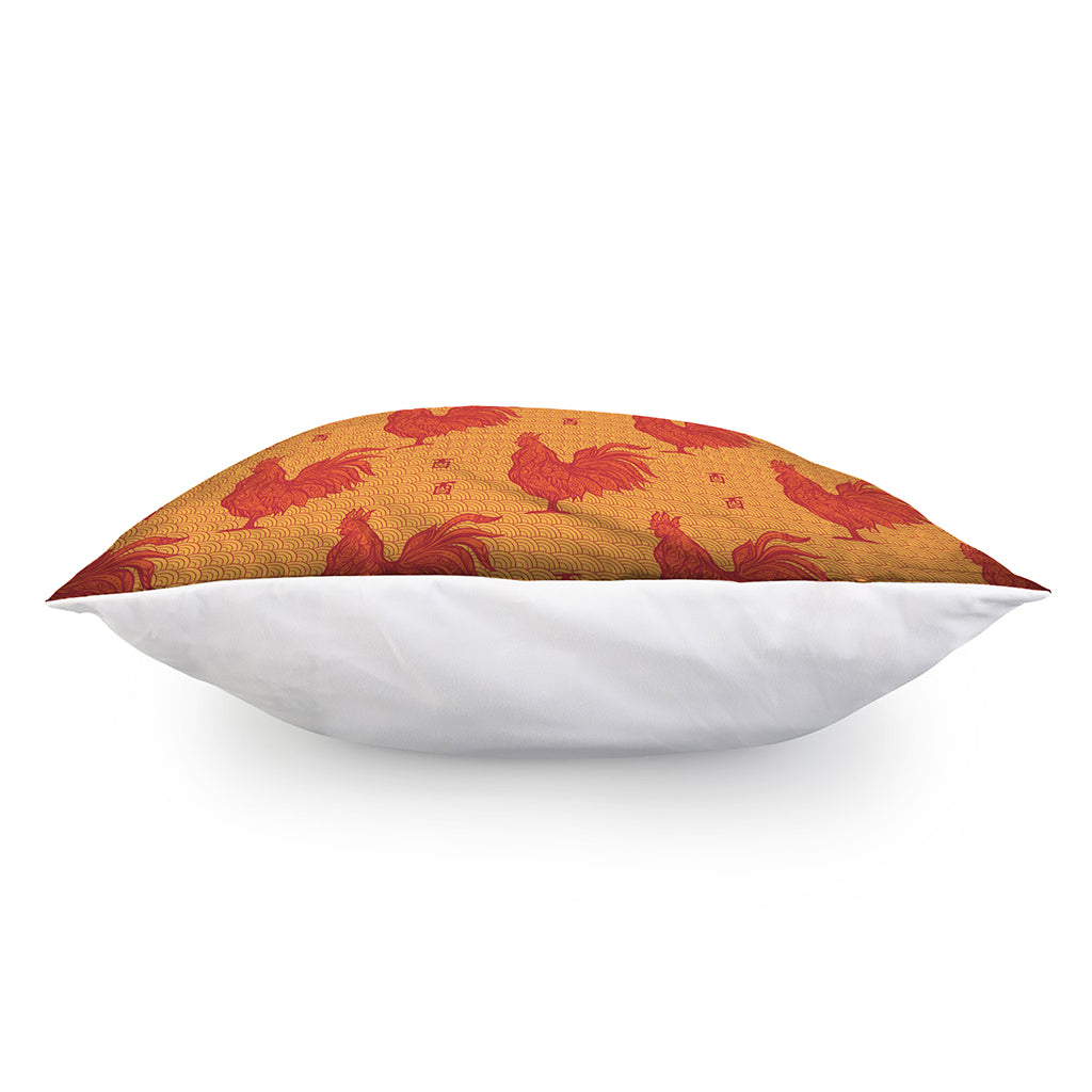 Chinese Rooster Pattern Print Pillow Cover