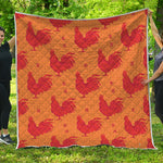 Chinese Rooster Pattern Print Quilt