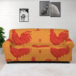 Chinese Rooster Pattern Print Sofa Cover