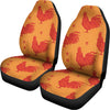 Chinese Rooster Pattern Print Universal Fit Car Seat Covers