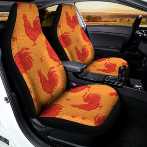 Chinese Rooster Pattern Print Universal Fit Car Seat Covers