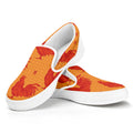 Chinese Rooster Pattern Print White Slip On Sneakers