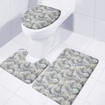 Chinese Sea Dragon Pattern Print 3 Piece Bath Mat Set