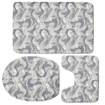 Chinese Sea Dragon Pattern Print 3 Piece Bath Mat Set