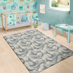 Chinese Sea Dragon Pattern Print Area Rug