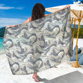 Chinese Sea Dragon Pattern Print Beach Sarong Wrap