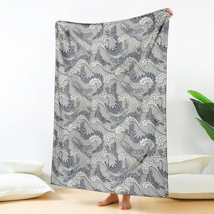 Chinese Sea Dragon Pattern Print Blanket