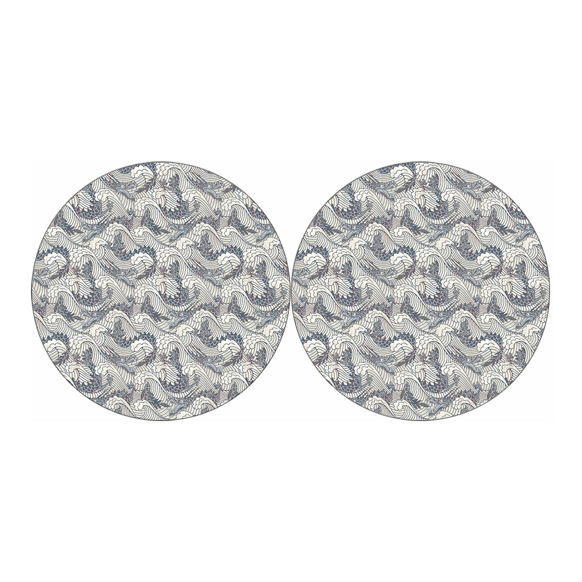 Chinese Sea Dragon Pattern Print Car Coasters