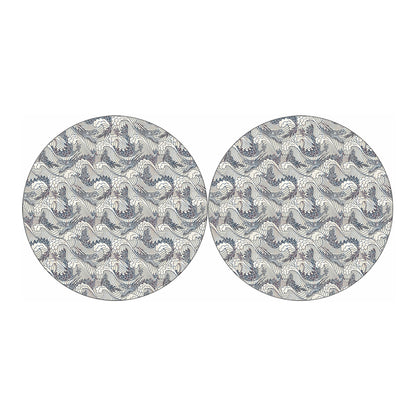 Chinese Sea Dragon Pattern Print Car Coasters