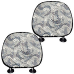 Chinese Sea Dragon Pattern Print Car Headrest Covers