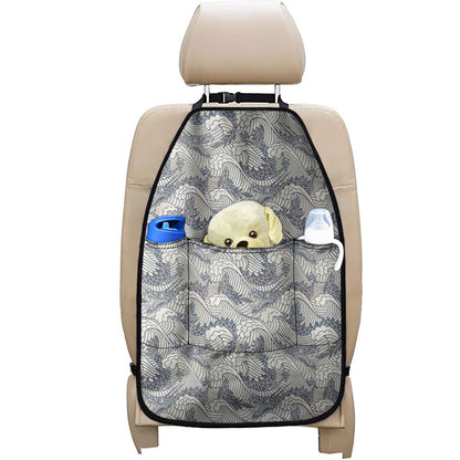 Chinese Sea Dragon Pattern Print Car Seat Organizers