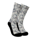 Chinese Sea Dragon Pattern Print Crew Socks