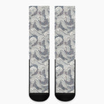 Chinese Sea Dragon Pattern Print Crew Socks