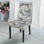 Chinese Sea Dragon Pattern Print Dining Chair Slipcover