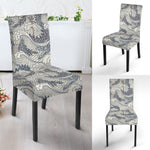 Chinese Sea Dragon Pattern Print Dining Chair Slipcover