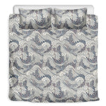 Chinese Sea Dragon Pattern Print Duvet Cover Bedding Set