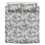 Chinese Sea Dragon Pattern Print Duvet Cover Bedding Set