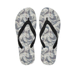 Chinese Sea Dragon Pattern Print Flip Flops