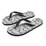 Chinese Sea Dragon Pattern Print Flip Flops