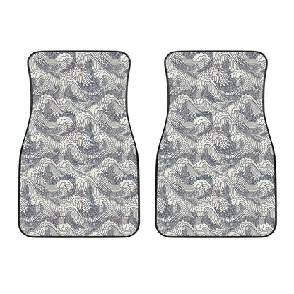 Chinese Sea Dragon Pattern Print Front Car Floor Mats