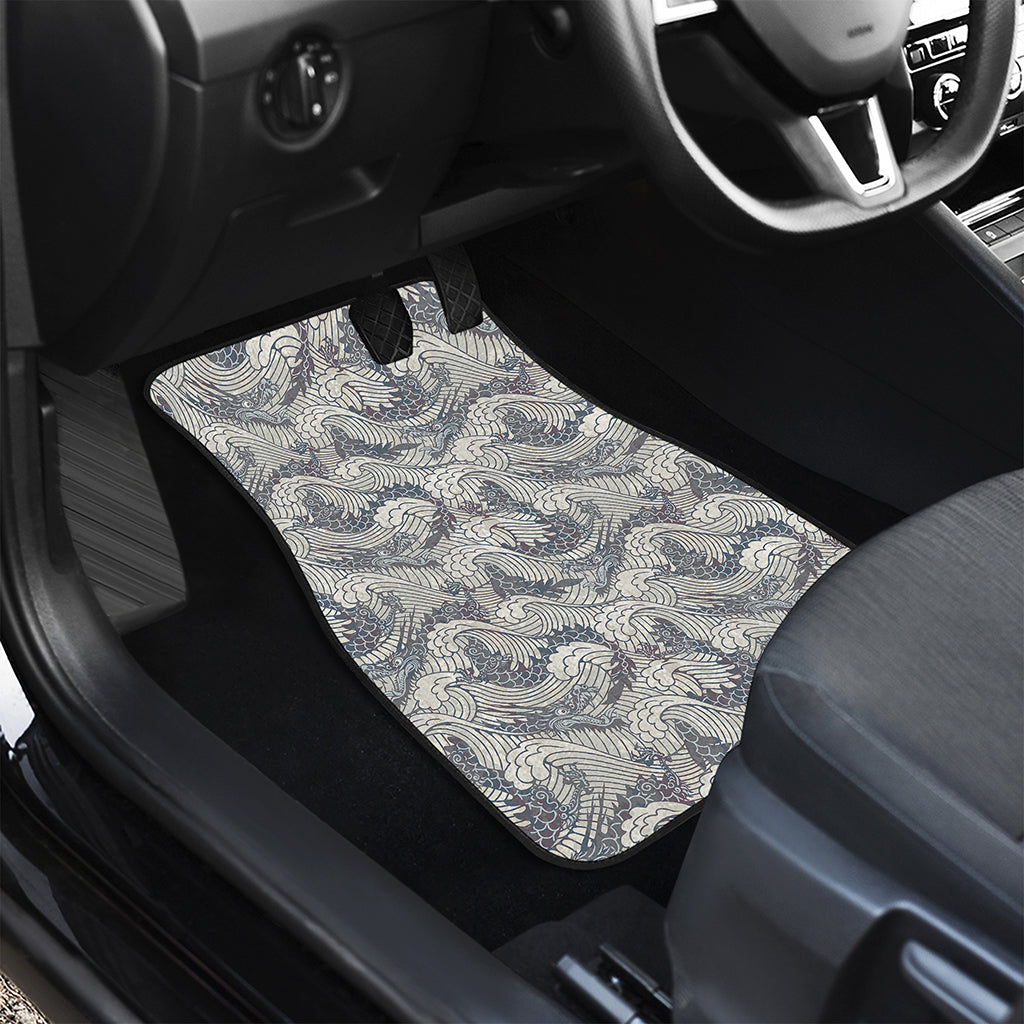 Chinese Sea Dragon Pattern Print Front Car Floor Mats
