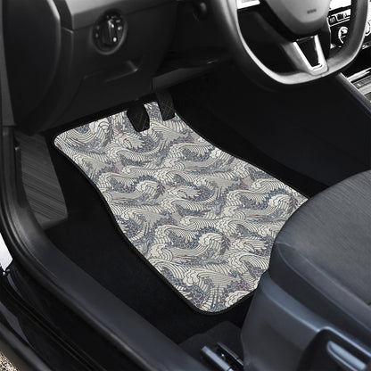 Chinese Sea Dragon Pattern Print Front Car Floor Mats