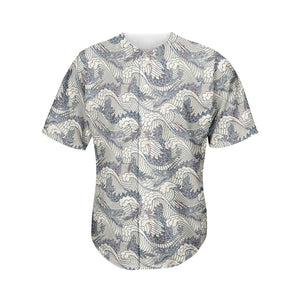 Chinese Sea Dragon Pattern Print Men's Baseball Jersey