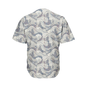 Chinese Sea Dragon Pattern Print Men's Baseball Jersey