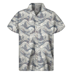 Chinese Sea Dragon Pattern Print Men's Short Sleeve Shirt