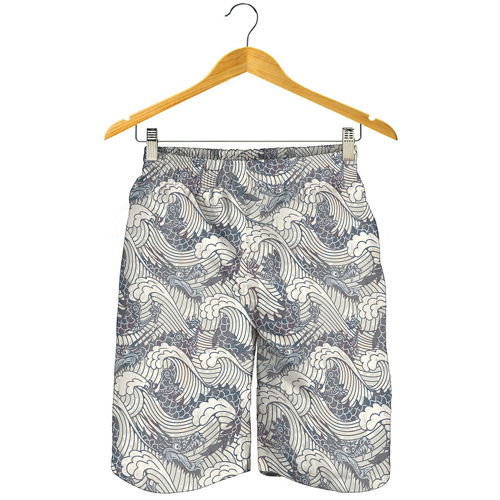 Chinese Sea Dragon Pattern Print Men's Shorts