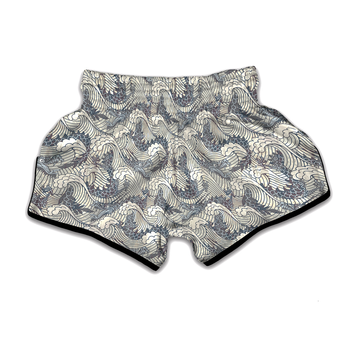 Chinese Sea Dragon Pattern Print Muay Thai Boxing Shorts