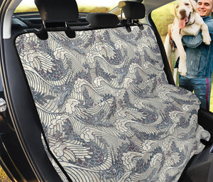 Chinese Sea Dragon Pattern Print Pet Car Back Seat Cover