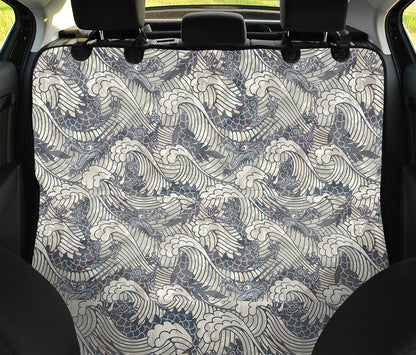 Chinese Sea Dragon Pattern Print Pet Car Back Seat Cover