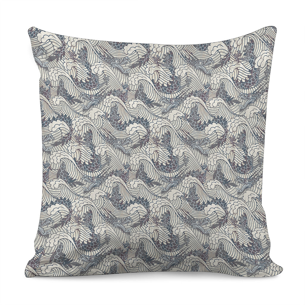 Chinese Sea Dragon Pattern Print Pillow Cover