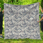 Chinese Sea Dragon Pattern Print Quilt