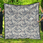 Chinese Sea Dragon Pattern Print Quilt