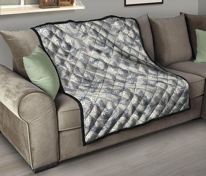 Chinese Sea Dragon Pattern Print Quilt