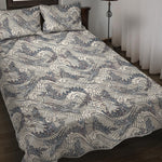 Chinese Sea Dragon Pattern Print Quilt Bed Set