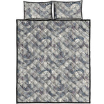 Chinese Sea Dragon Pattern Print Quilt Bed Set