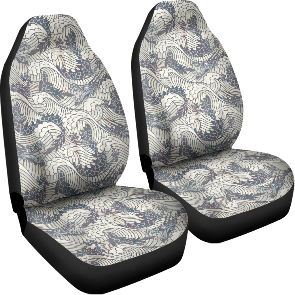 Chinese Sea Dragon Pattern Print Universal Fit Car Seat Covers