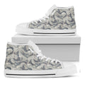 Chinese Sea Dragon Pattern Print White High Top Sneakers