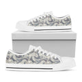 Chinese Sea Dragon Pattern Print White Low Top Sneakers