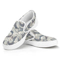 Chinese Sea Dragon Pattern Print White Slip On Sneakers
