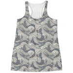 Chinese Sea Dragon Pattern Print Women's Racerback Tank Top