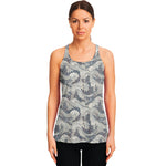 Chinese Sea Dragon Pattern Print Women's Racerback Tank Top