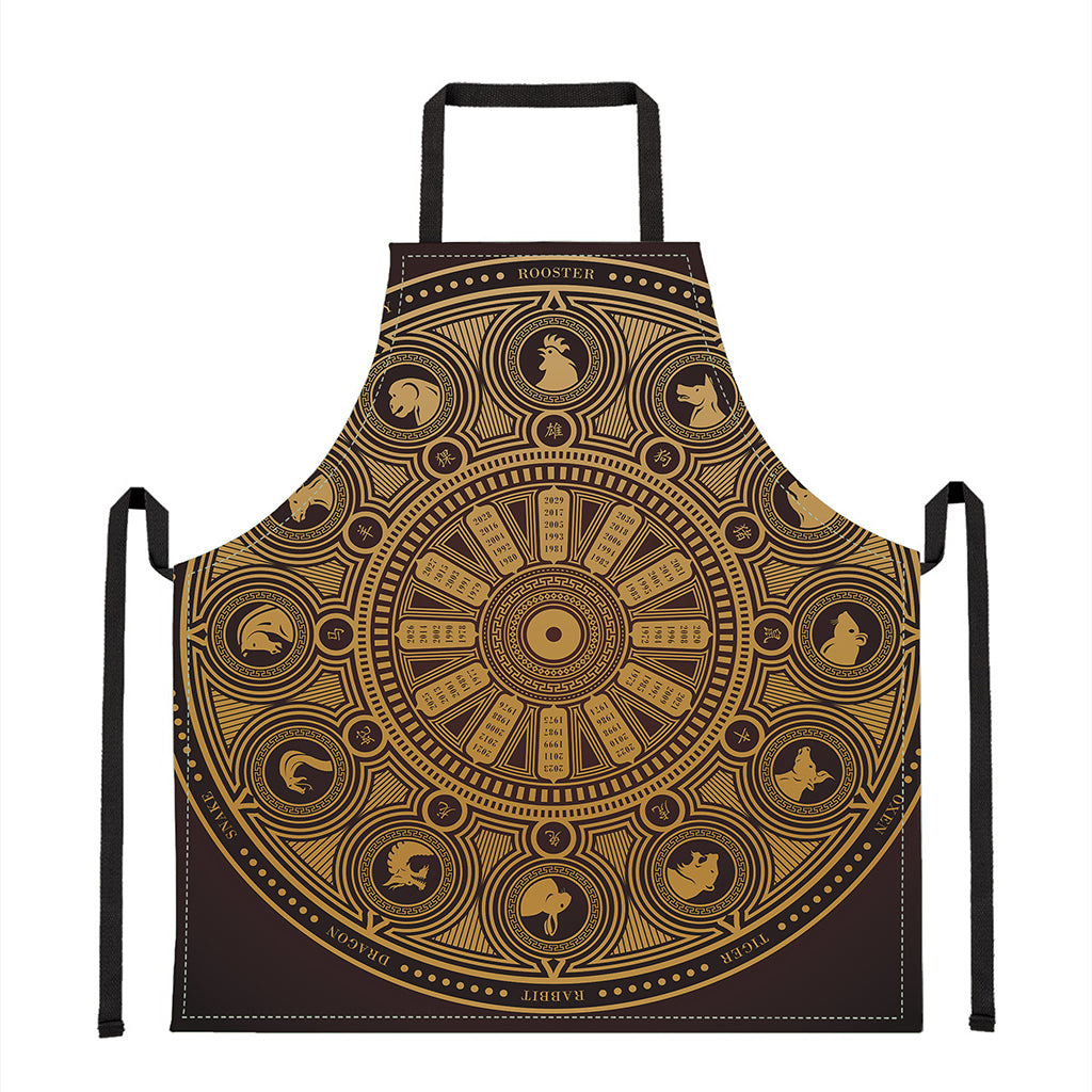 Chinese Zodiac Calendar Signs Print Apron